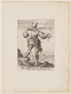 Mosqueteiro de capacete, de Oficiais e soldados da guarda-costas do Imperador Rodolfo II de Jacques de Gheyn II