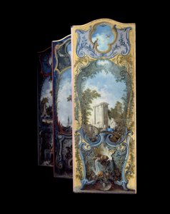 Móveis: tela de pintura sobre papel maroufle de Jacques de Lajoue (1686-1761) Século XVIII