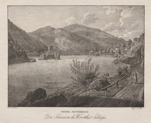 Baixa Áustria, as ruínas do Castelo de Woerther de Jakob Alt