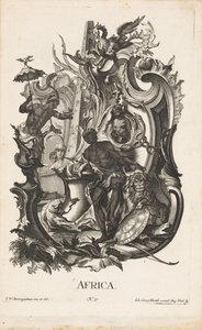 Rocaille com a personificação do continente africano
África (título sobre o objecto)
Os quatro continentes (título da série) de Jakob Gottlieb Thelott