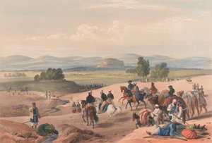The Approach to the Fortress of Kwettah [sic], c.1839 (litografia, colorido)