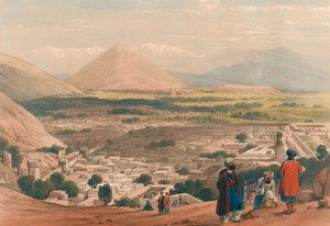 O Balla Hissar e a Cidade de Caubul [sic], da parte superior da Cidadela (litografia, colorido)
