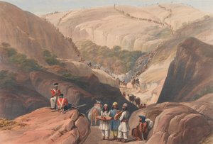 The First Descent through the Koojah [sic] Pass, c.1839 (litografia, colorido)