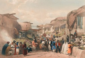 The Main Street in the Bazaar at Caubul in the Fruit Season, c.1839 (litografia, tingida)