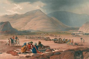 The Village of Urghundee, c.1839 (litografia, tingida)