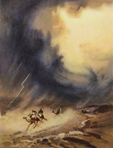 Thunderstorm and hail, Sinai (cor litho)