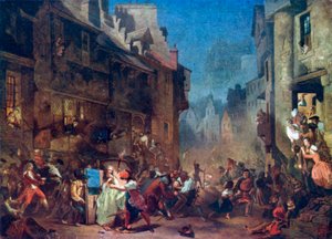 The Porteous Mob (litografia a cores) de James (after) Drummond