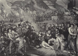 A Morte do Almirante Lord Nelson na Batalha de Trafalgar de James (after) Heath