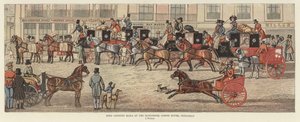 West Country Mails at the Gloucester Coffee House, Piccadilly (cor litho)