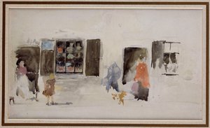 Uma loja da Bretanha com janelas fechadas de James Abbott McNeill Whistler