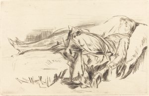 Uma criança em um sofá, No.2, c. 18731875. de James Abbott McNeill Whistler