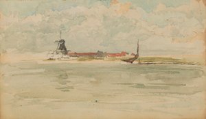 Uma pequena nota vermelha - Dordrecht, 1884. de James Abbott McNeill Whistler