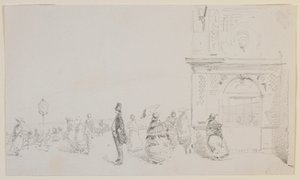 Um grupo de figuras em uma esplanada, 1857. de James Abbott McNeill Whistler