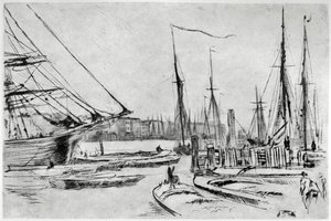 Um esboço de Billingsgate, século XIX, 1904. de James Abbott McNeill Whistler