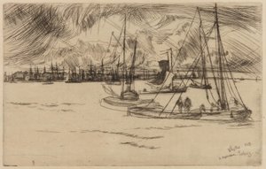 Amesterdão, de Tolhuis, 1863. de James Abbott McNeill Whistler
