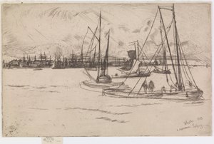 Amesterdão, de Tolhuis, 1863. de James Abbott McNeill Whistler