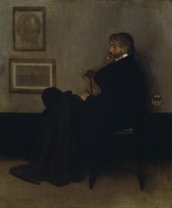 Arranjo em cinzento e preto, n.º 2: Retrato de Thomas Carlyle (1795-1881) 1872-73 (óleo sobre tela) de James Abbott McNeill Whistler