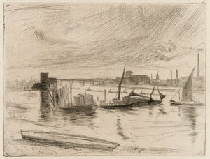 Píer Battersea Dawn Cadogan, 1861. de James Abbott McNeill Whistler