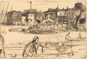 Black Lion Wharf, 1859. de James Abbott McNeill Whistler