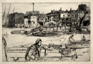Black Lion Wharf, 1859. de James Abbott McNeill Whistler
