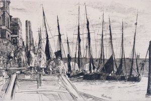 "Boats alongside Billingsgate", Londres, 1859 de James Abbott McNeill Whistler