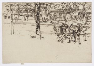 Boulevard Poissonière, Paris, c.1892-93 (gravura; tinta sobre papel) de James Abbott McNeill Whistler