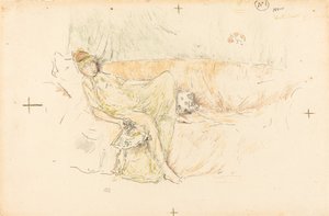 Figura drapeada, reclinada, 1892. de James Abbott McNeill Whistler