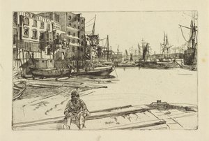 Eagle Wharf Tyzac Whiteley and Co., 1859. de James Abbott McNeill Whistler