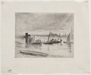 De manhã cedo, Battersea. de James Abbott McNeill Whistler