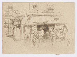 Exeter Street, c.1886-88 (gravura; tinta sobre papel) de James Abbott McNeill Whistler