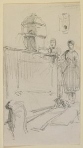 Figuras junto a uma fonte, 1858. de James Abbott McNeill Whistler