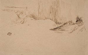 Menina lendo na cama, c.1882 de James Abbott McNeill Whistler