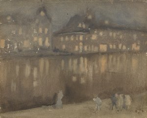 Grande Canal, Amsterdã, Noturno, 1882. de James Abbott McNeill Whistler