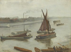 Cinzento e Prata: A velha Trincheira Battersea de James Abbott McNeill Whistler