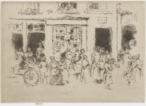 High Street, Bruxelas, 1887 (gravura sobre papel) de James Abbott McNeill Whistler