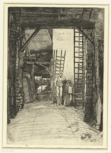Kalkbrander O queimador de cal Dezesseis gravuras de cenas no Tamisa e outros assuntos (título da série) de James Abbott McNeill Whistler