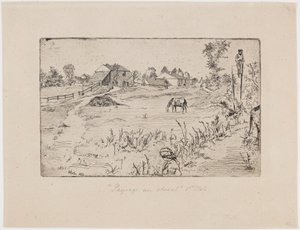 Landscape with Horses, 1859. de James Abbott McNeill Whistler