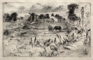 Paisagem com o cavalo, 1859. de James Abbott McNeill Whistler