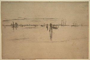 Long Lagoon, c.1879-80 (gravura e tinta de carbono sobre papel) de James Abbott McNeill Whistler