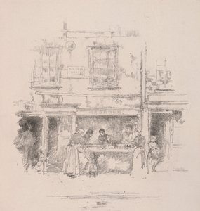 Maunders Fish Shop, Chelsea, 1890. de James Abbott McNeill Whistler