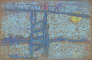 Noturno: Ponte Battersea, 1872-1873. de James Abbott McNeill Whistler