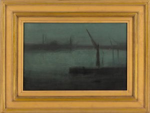 Nocturno: Blue and Silver--Battersea Reach, 1870-1875. de James Abbott McNeill Whistler