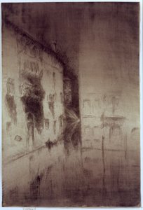 Nocturne: Palácios, 1879-80 (gravura e drypoint em papel antigo) de James Abbott McNeill Whistler