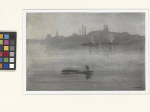 Nocturno: O Tamisa em Battersea (lithotint) de James Abbott McNeill Whistler