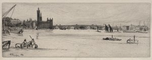 Ponte velha de Westminster, 1859. de James Abbott McNeill Whistler