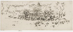 Panteão, Jardins de Luxemburgo, c.1892-93 (gravura sobre papel) de James Abbott McNeill Whistler