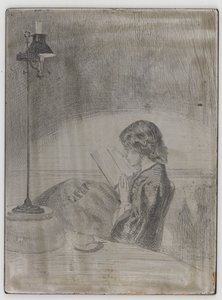 Leitura por Lamplight, 1858. de James Abbott McNeill Whistler