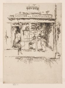 Barbear e lavar o cabelo, c.1886-88 (gravura; tinta sobre papel) de James Abbott McNeill Whistler