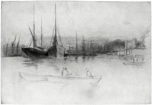 Barcos a vapor fora da torre, 1875 1904. de James Abbott McNeill Whistler
