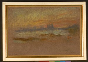 Pôr do sol; vermelho e dourado-Salute de James Abbott McNeill Whistler